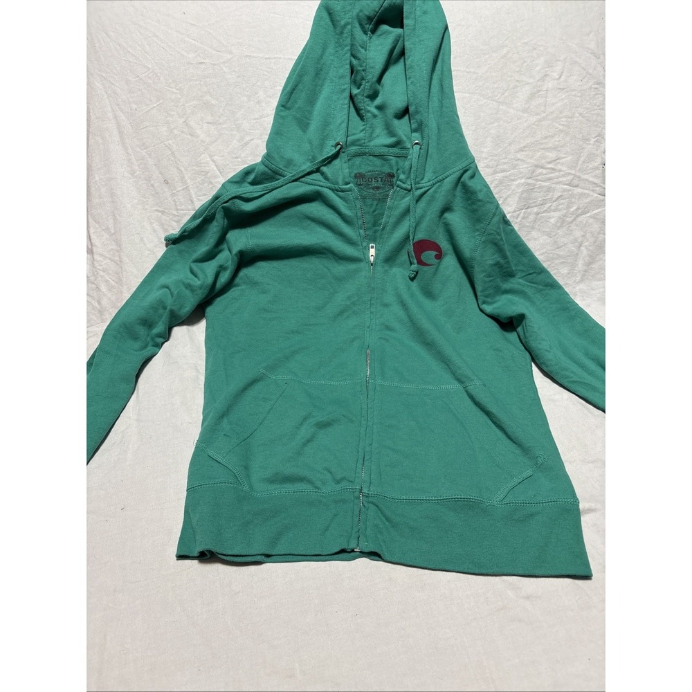 Costa Beach Fishing Zip Up‎ Lightweight Hoodie Green Large